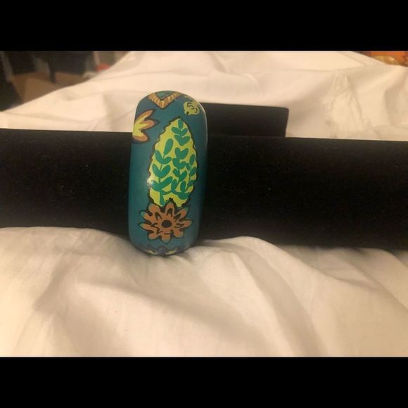 8 inch handmade wooden painted bangle - Picture 5 of 6